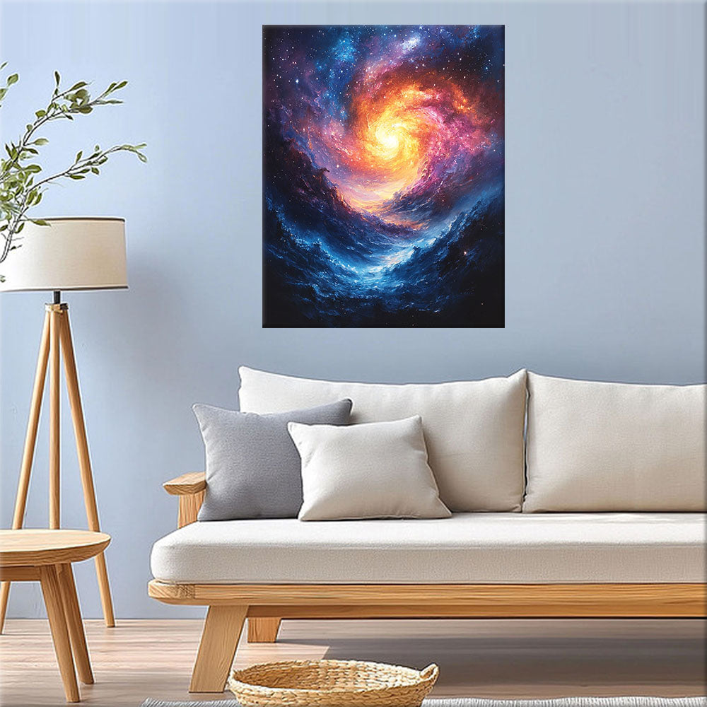 Tanz der Galaxien im Kosmos- Malen nach Zahlen