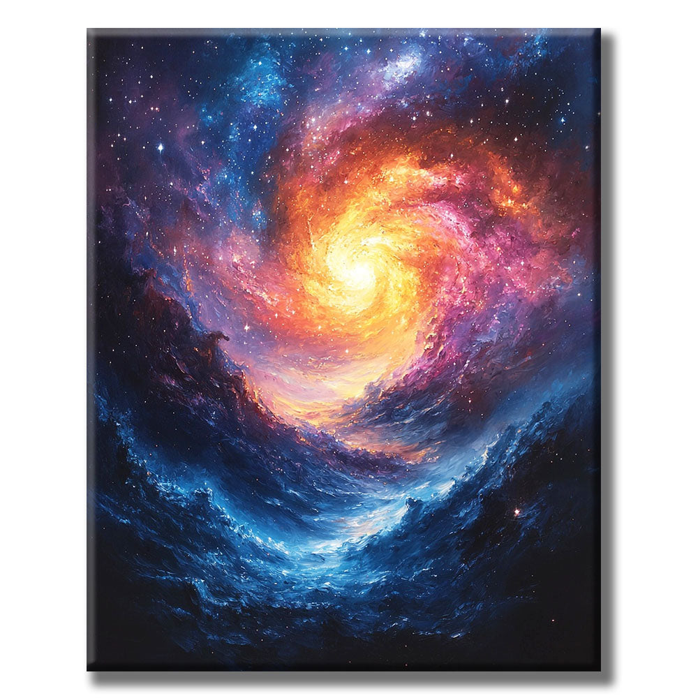 Tanz der Galaxien im Kosmos- Malen nach Zahlen