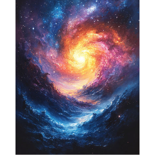 Tanz der Galaxien im Kosmos- Malen nach Zahlen