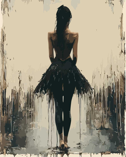 Tänzerin im Tintenton - Malen nach Zahlen