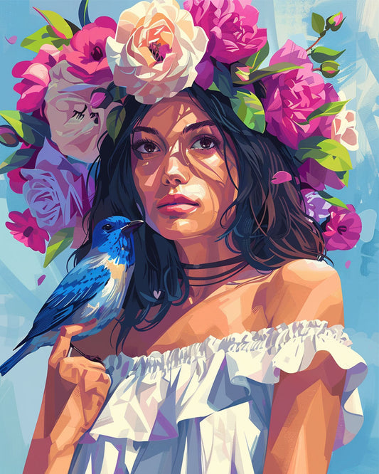 Veilchenhals Blaumei - Malen nach Zahlen