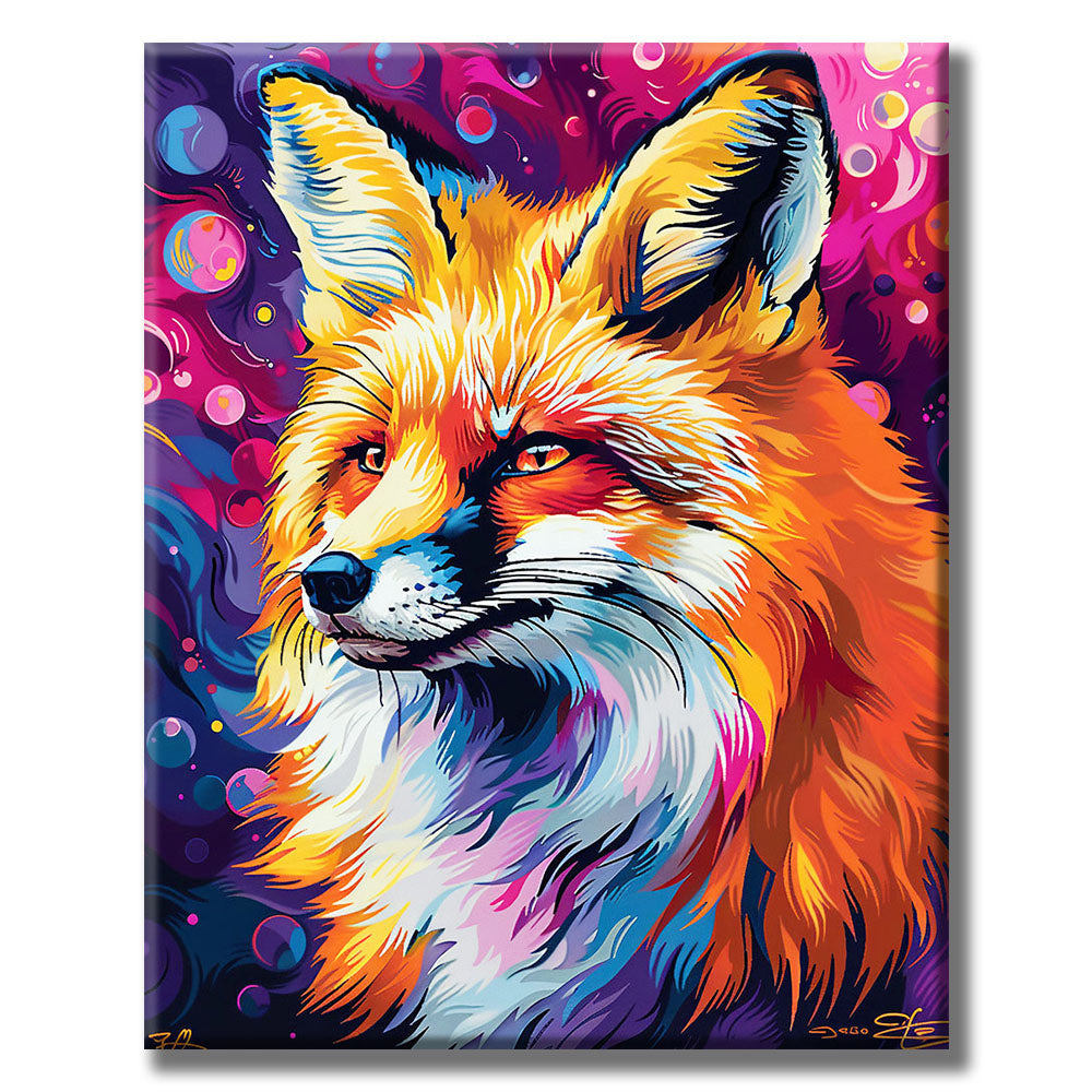 Vibrant Fox Portrait- Painting by Numbers
