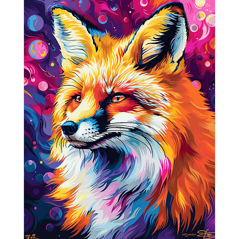 Vibrant Fox Portrait- Painting by Numbers