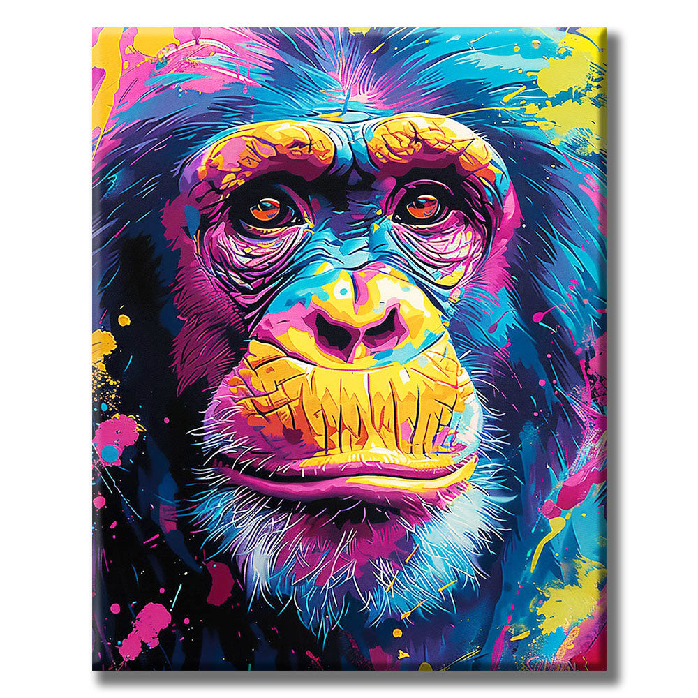 Vivid Ape Portrait- Painting by Numbers