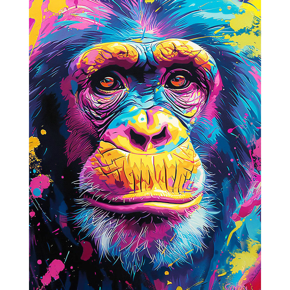 Vivid Ape Portrait- Painting by Numbers
