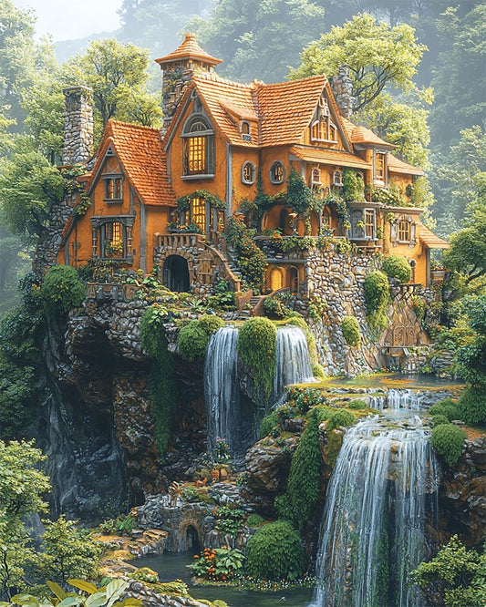 Waldhaus Zauber- Malen nach Zahlen