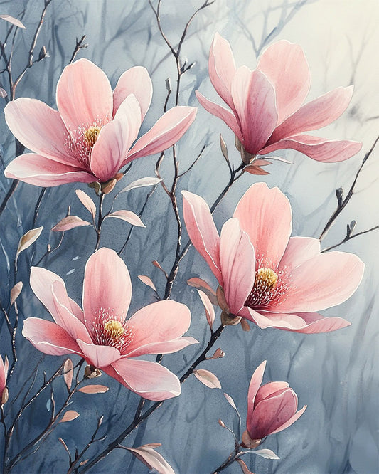 Zarte Blütenfarben- Malen nach Zahlen