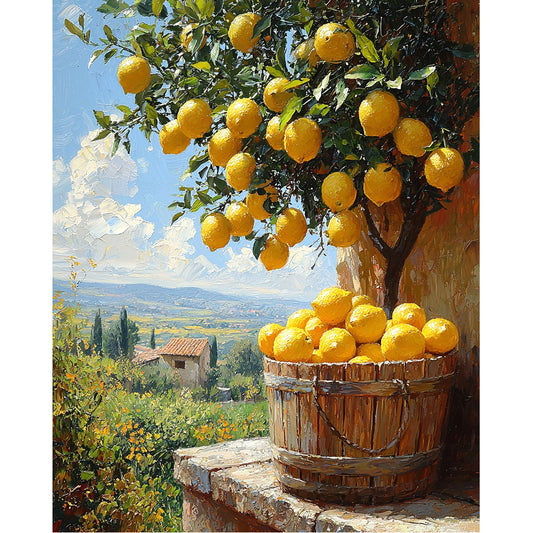Zitronenhain im Sommer - Malen nach Zahlen