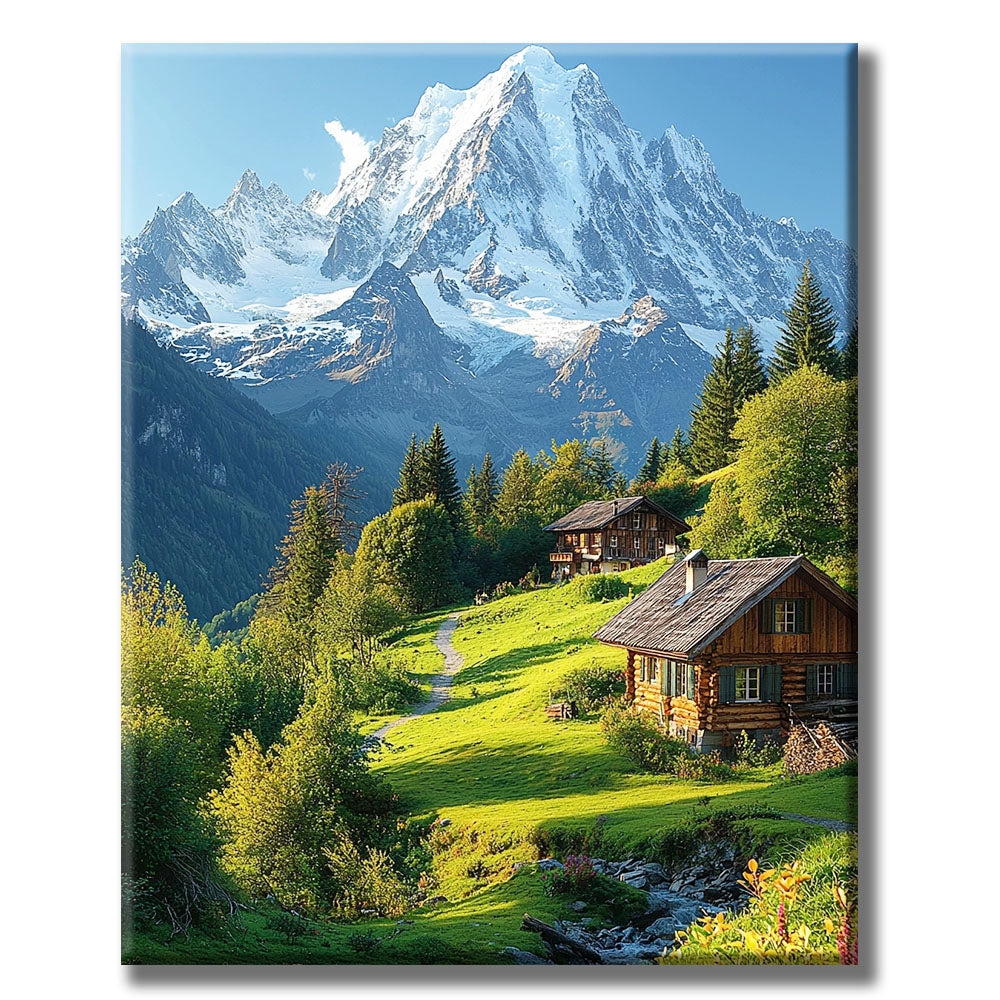 Alpenidylle- Malen nach Zahlen