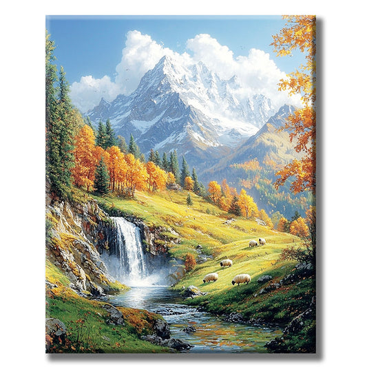 Bergwasser-der-Stille - Malen nach Zahlen