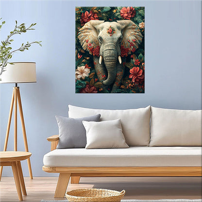 Blumen - Elefant- Malen nach Zahlen