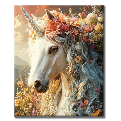 Blumenkrone des Einhorns - Malen nach Zahlen