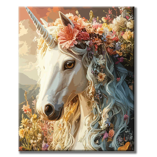 Blumenkrone des Einhorns - Malen nach Zahlen