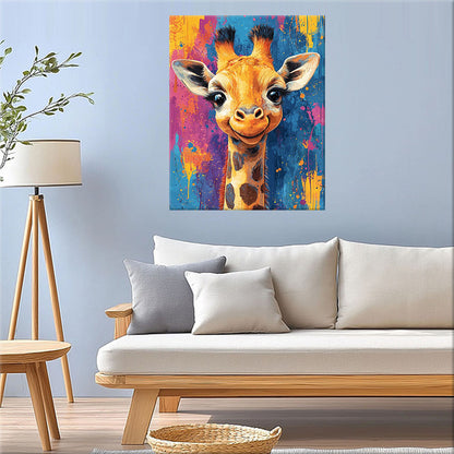Buntes Giraffenbaby- Malen nach Zahlen