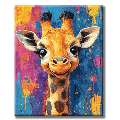 Buntes Giraffenbaby- Malen nach Zahlen