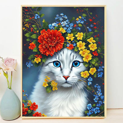 Cat with Flower Halo- Painting by Numbers
