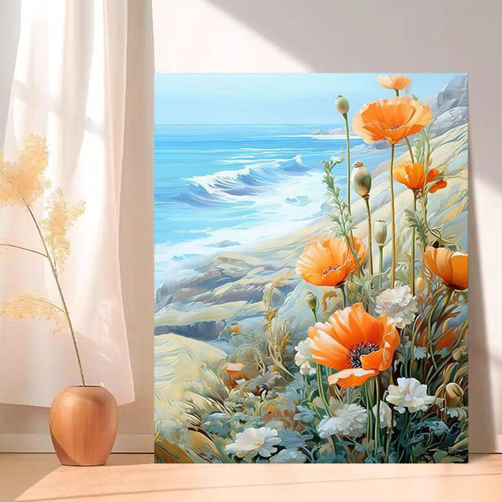 Coastal Poppy Blossoms- Painting by Numbers
