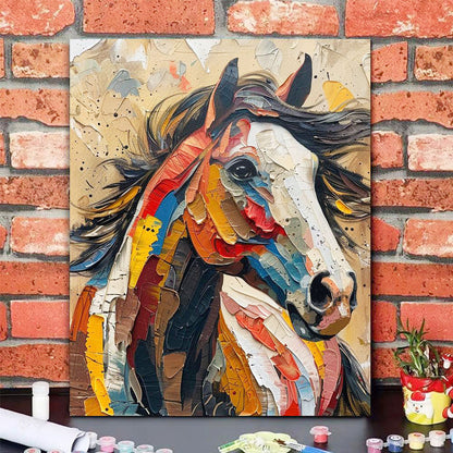 Colorful Galloping Horse- Painting by Numbers