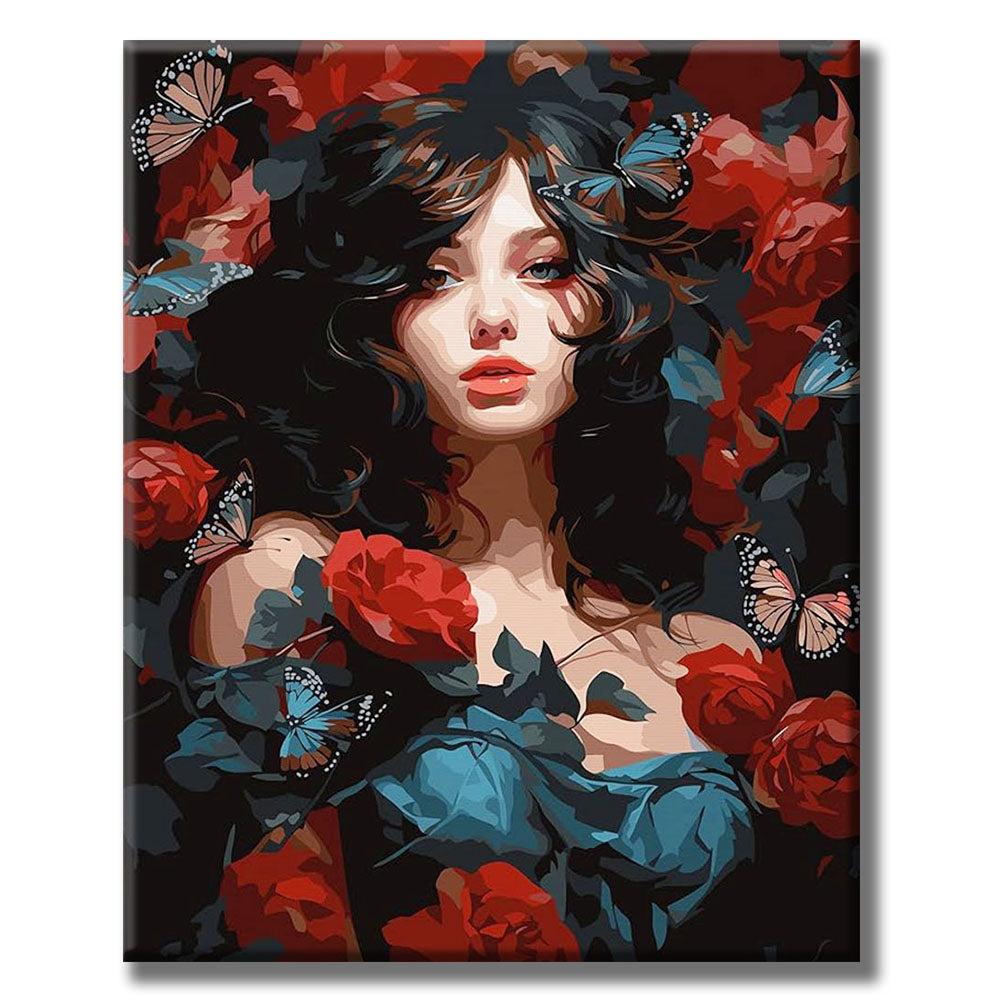 Enchanted Rose - Butterfly Muse- Painting by Numbers