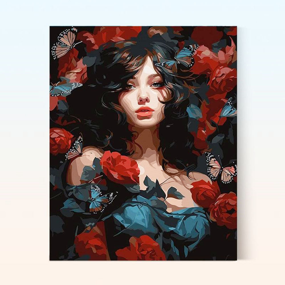 Enchanted Rose - Butterfly Muse- Painting by Numbers
