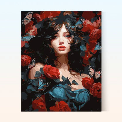 Enchanted Rose - Butterfly Muse- Painting by Numbers