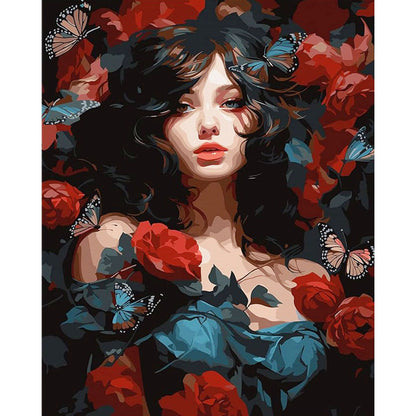 Enchanted Rose - Butterfly Muse- Painting by Numbers