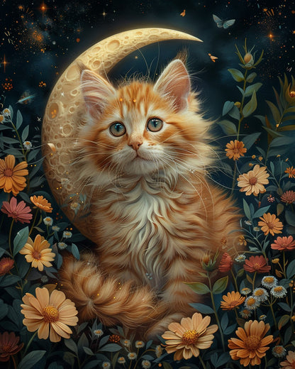 Floral Feline - Painting by Numbers