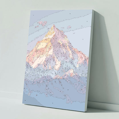 Goldene Stunde in den Alpen - Malen nach Zahlen