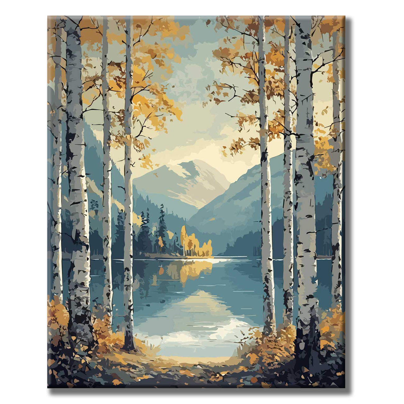 Herbstliche Waldidylle - Malen nach Zahlen