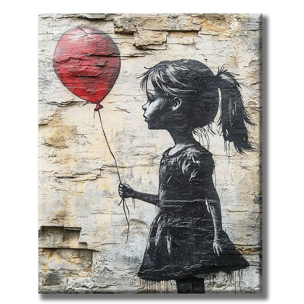 Mädchen-Luftballon - Malen nach Zahlen
