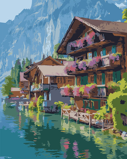 Malen nach Zahlen: Blumenpracht am Alpensee