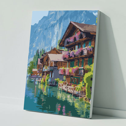 Malen nach Zahlen: Blumenpracht am Alpensee