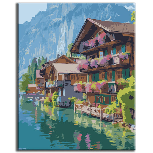 Malen nach Zahlen: Blumenpracht am Alpensee