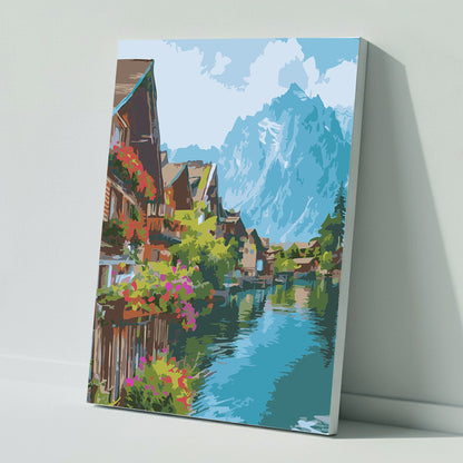 Malen nach Zahlen: Sonniger Tag am Bergsee