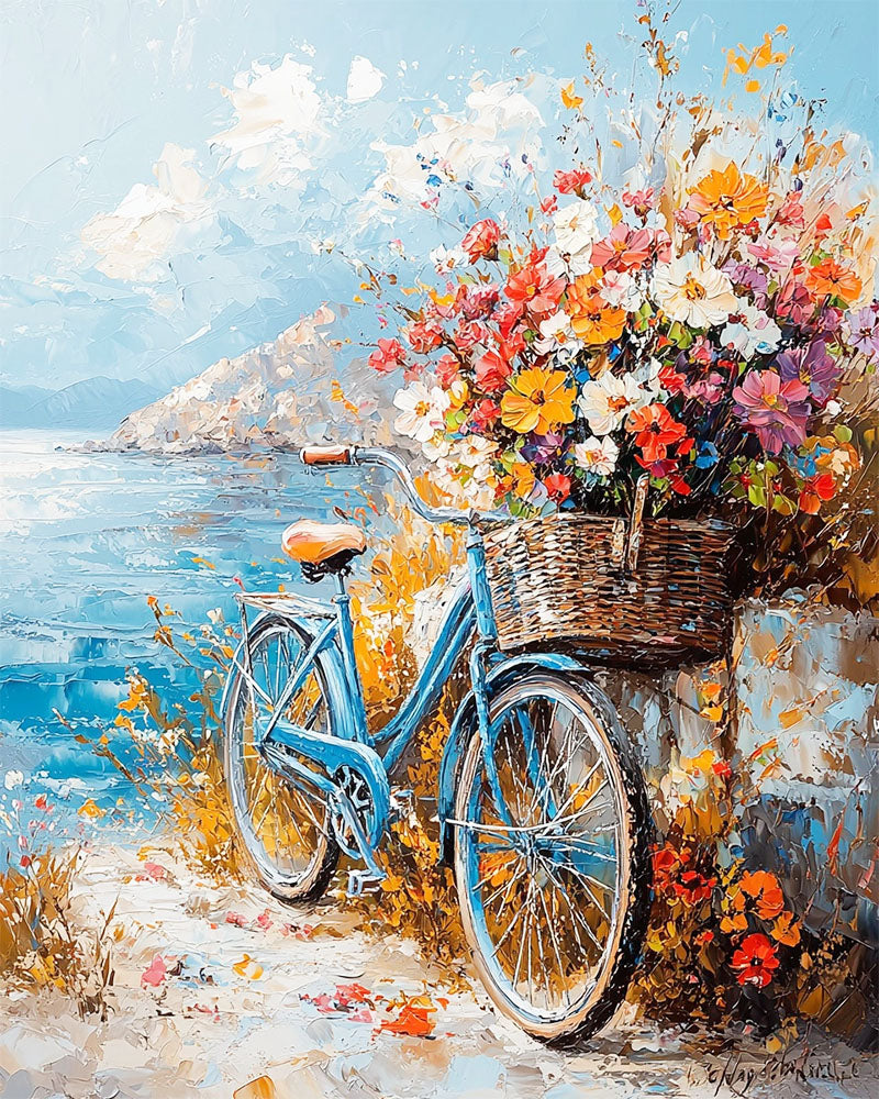 Meerbike - Blumenkorb- Malen nach Zahlen