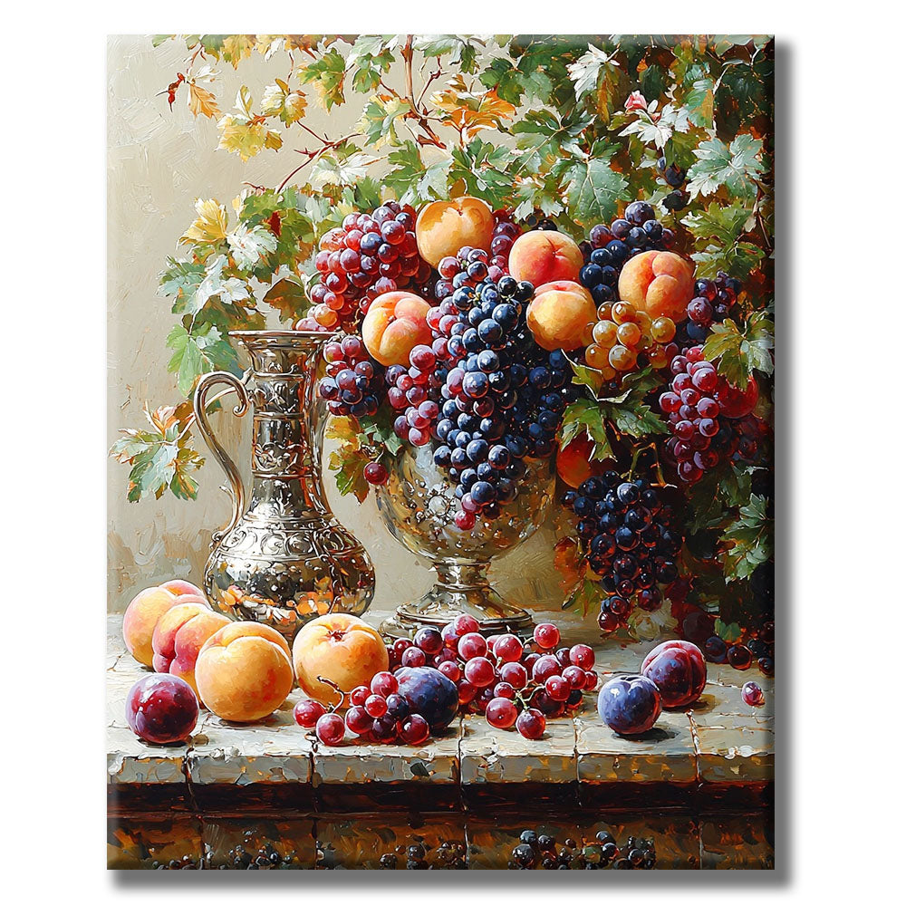 Obstschale - Blumendeko- Malen nach Zahlen