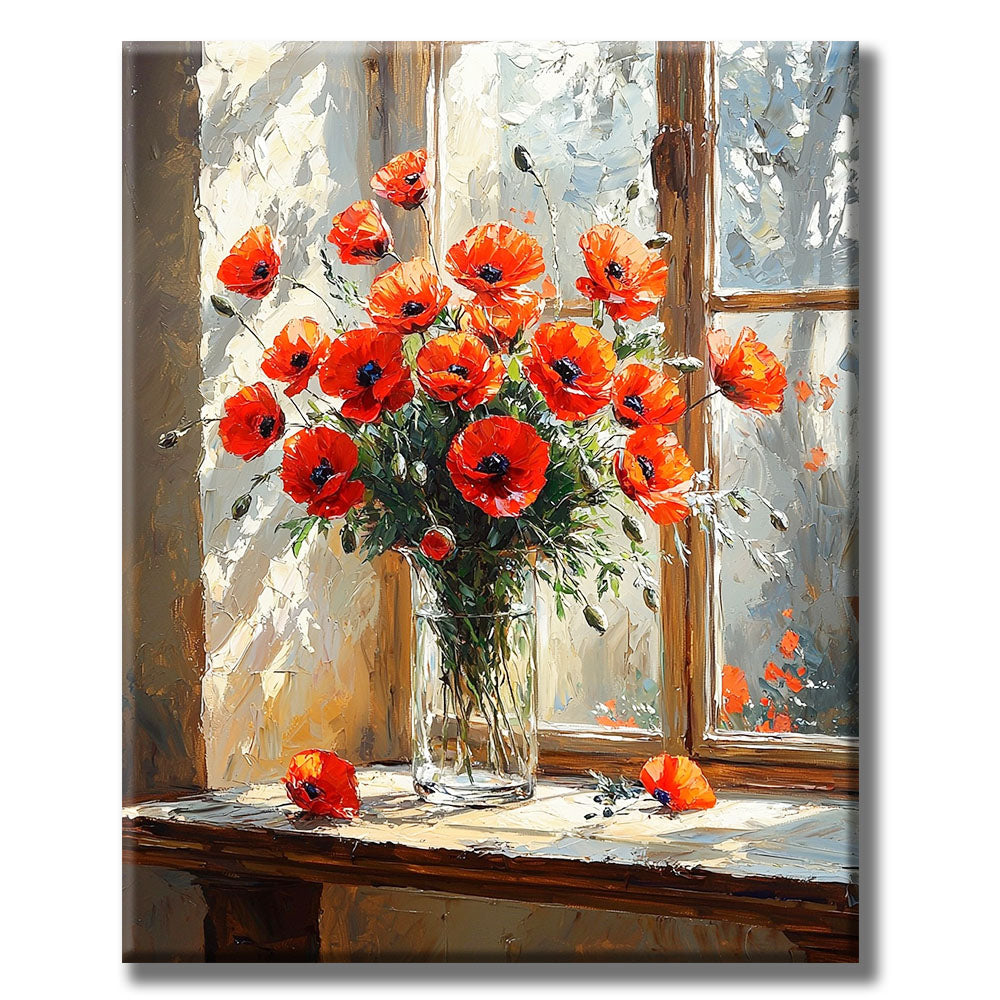 Sonnenblumenfenster- Malen nach Zahlen