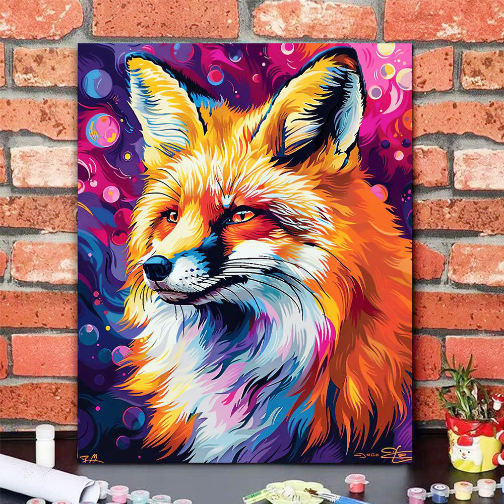 Vibrant Fox Portrait- Painting by Numbers
