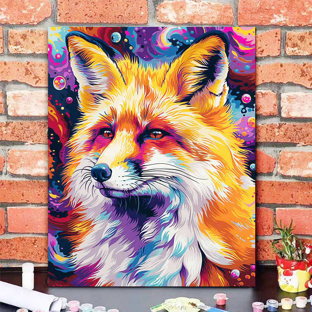 Vivid Colorful Fox- Painting by Numbers