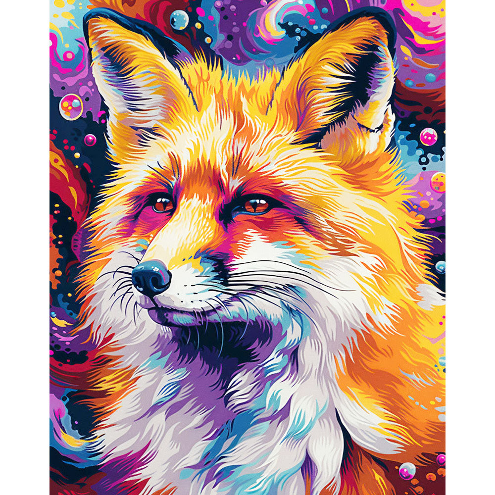 Vivid Colorful Fox- Painting by Numbers