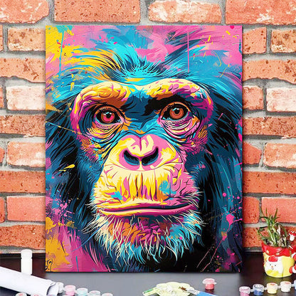 Vivid Primate Portrait- Painting by Numbers