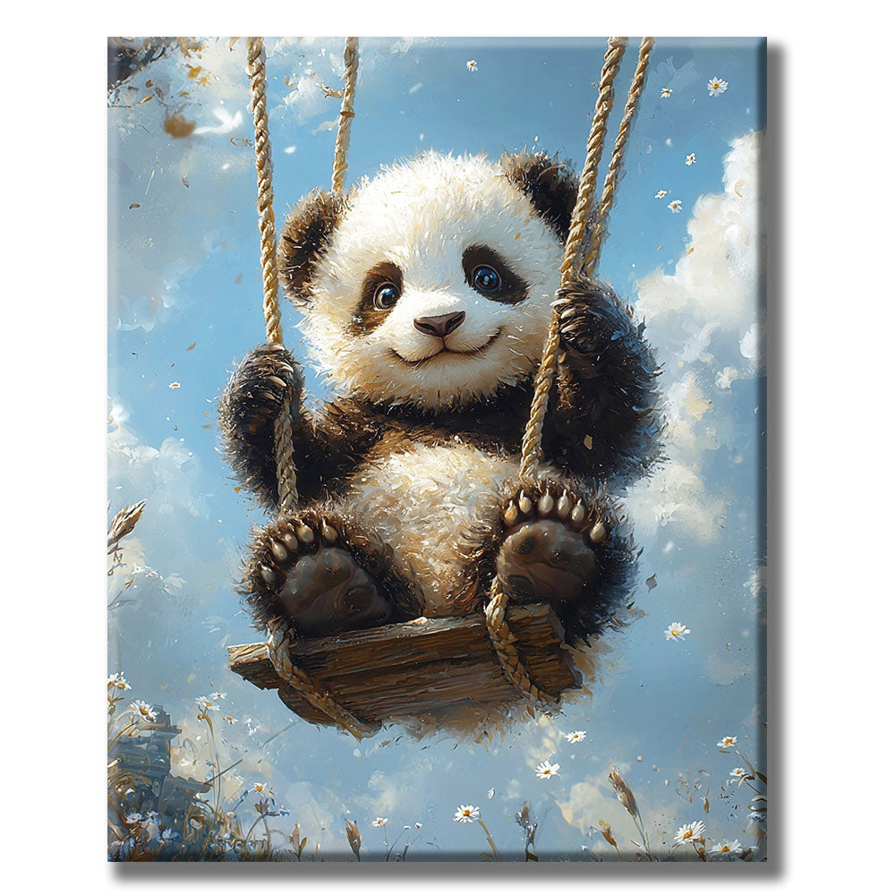 Wolkenpanda - Schaukelspaß- Malen nach Zahlen